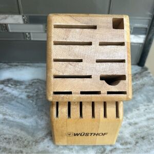 WUSTHOF Light Stained Natural Knife Block  17 Slots Solid Wood Heavy
